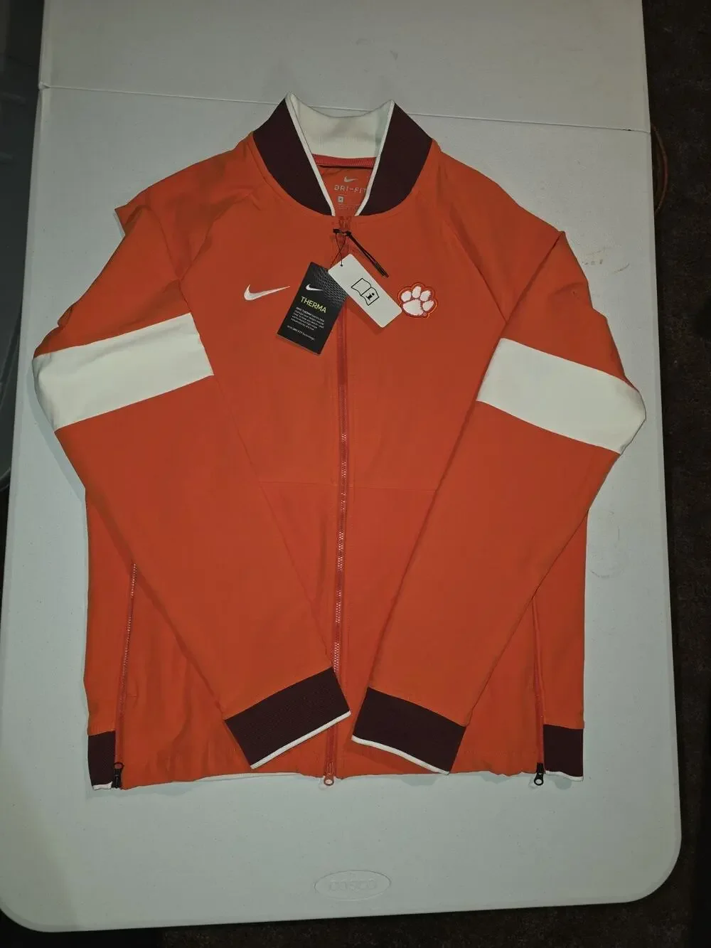 Nike Clemson Tigers Sideline Therma Full Zip Jacket Men's Medium AO5854 Orange